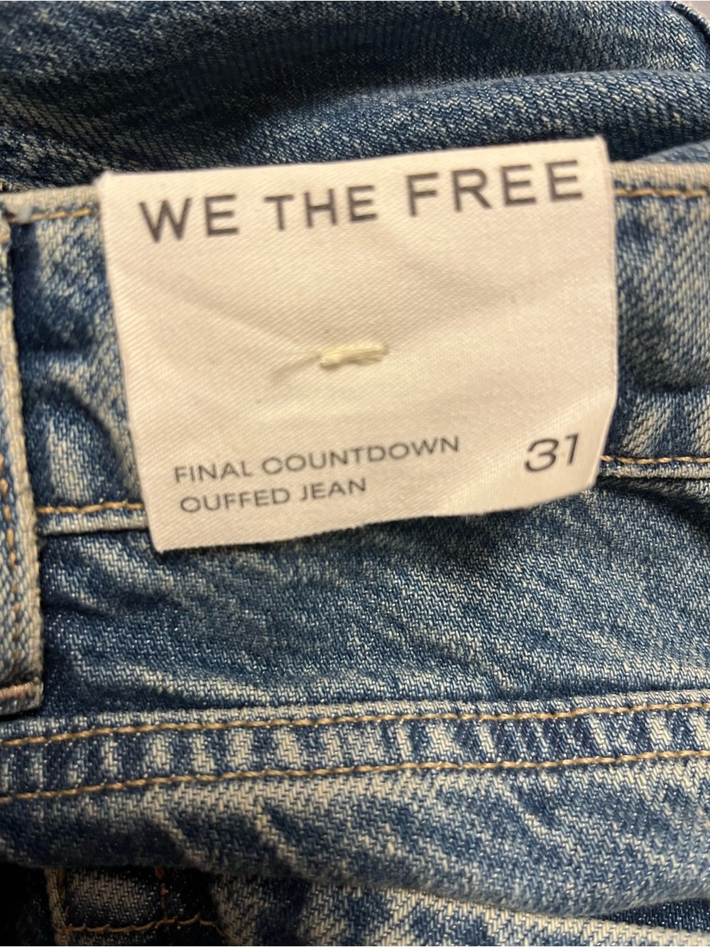 Free People/ We The Free Final Countdown Wide Leg Cuffed Jeans Size 31 - Picture 13 of 13